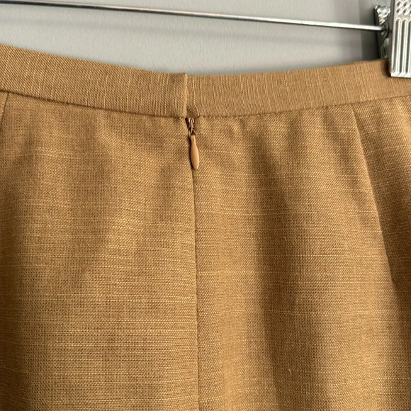 Kasper & Co. Skirt Tan Cotton Blend Maxi Size 10 Lined Fringe Moana - Picture 6 of 7